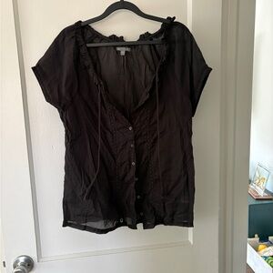 GAP black thin cotton summer top